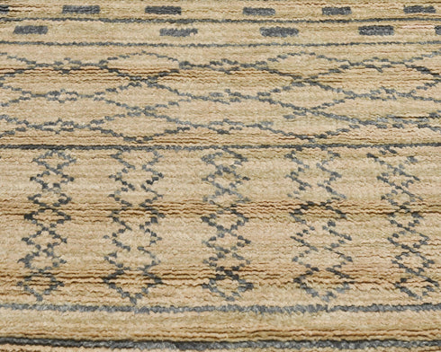 8 Feet Moroccan Brown Hand Woven Wool Runner Rug